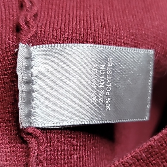 Marled vest sweater double breasted split collar wine sz L soft fine knit - Picture 6 of 9